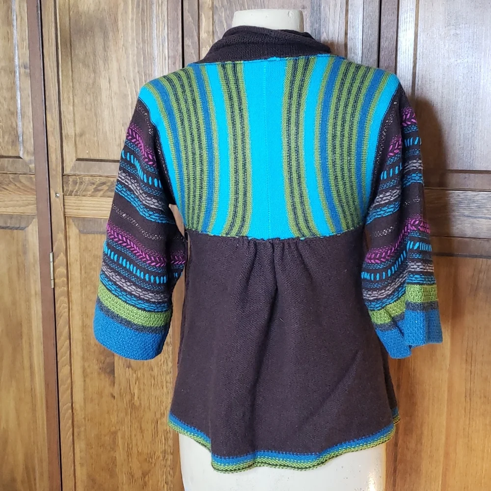 Free People Embroidered Cardigan Sweater Sz M